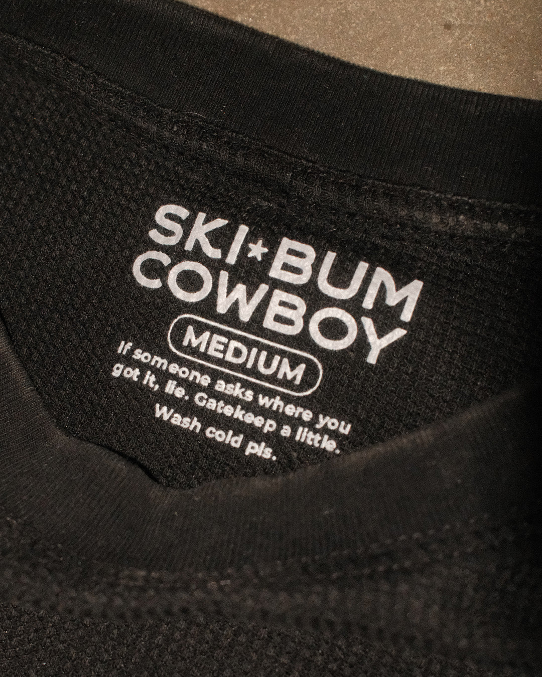 Ski Bum Skijor Team Waffle Thermal | Black